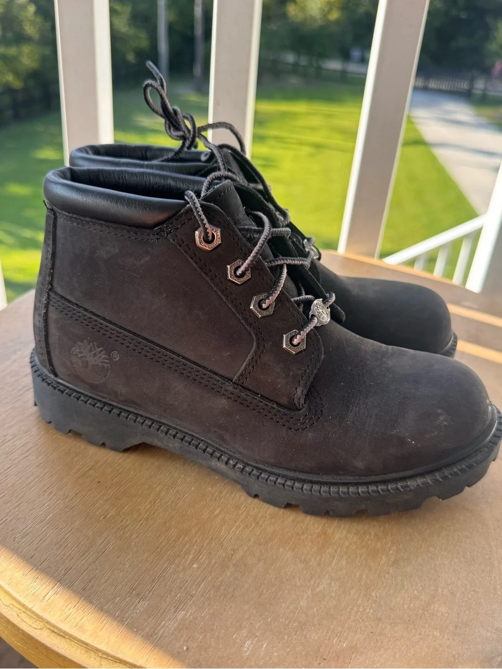 Timberland Kids Youth Waterproof Leather Boots Black Size 5 M